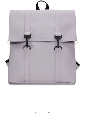 Rains Light lilac Matte Rolltop Backpack with Black Buckles